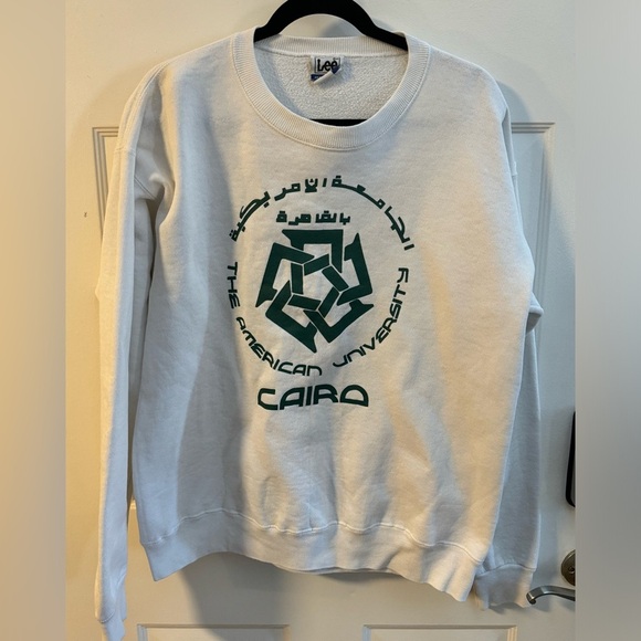 Vintage Lee The American University Cairo Egypt Sweatshirt Green Graphic Large - Picture 1 of 11